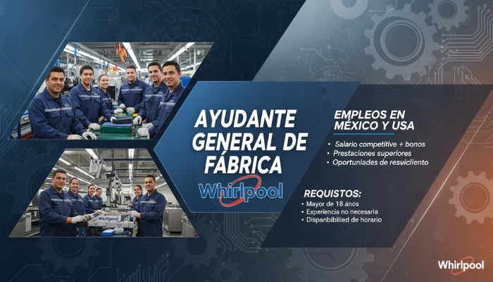 Ayudante General de Fábrica en Whirlpool